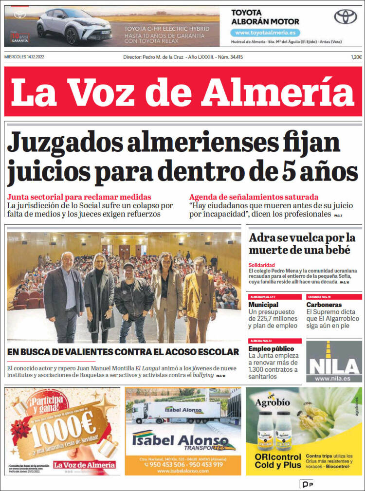Portada de La Voz de Almería (Espa&ntilde;a)