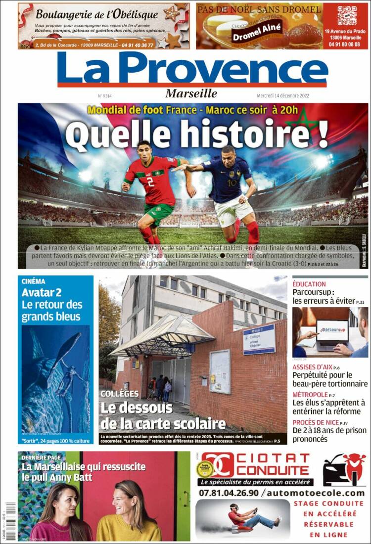 Portada de La Provence (Francia)