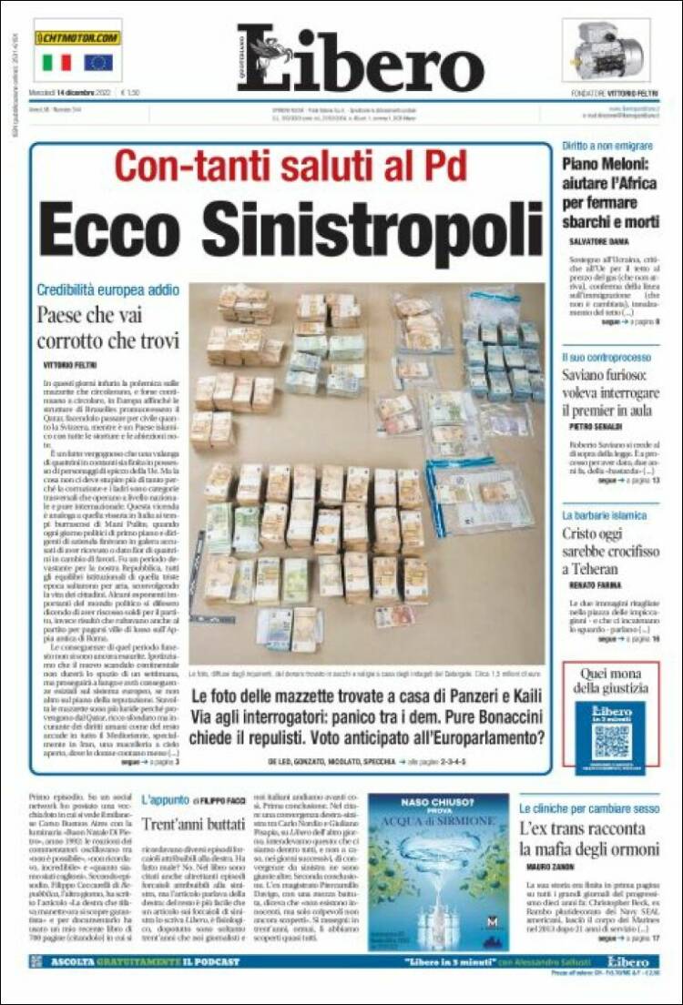 Portada de Libero (Italia)