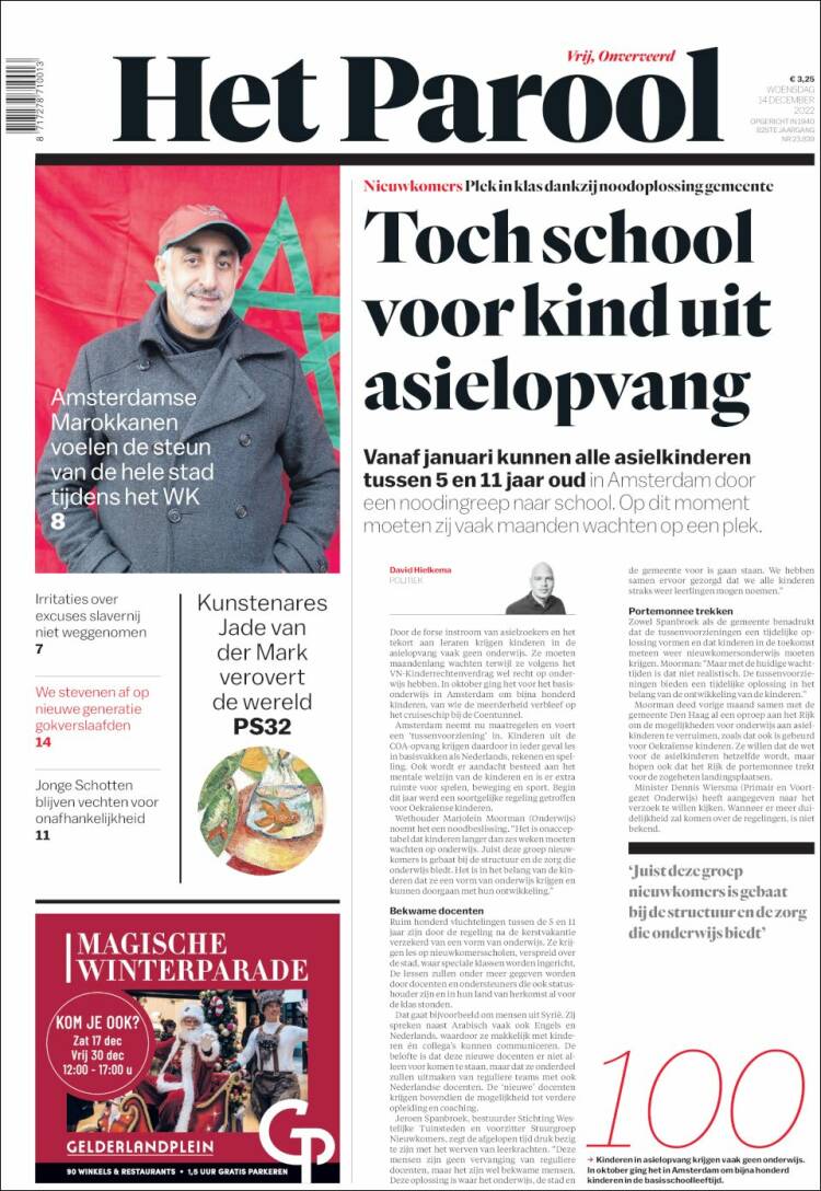 Portada de Het Parool (Pa&iacute;ses Bajos)