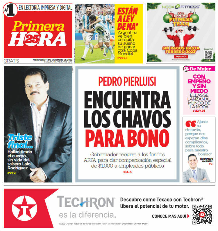 Portada de Primera Hora (Puerto Rico)