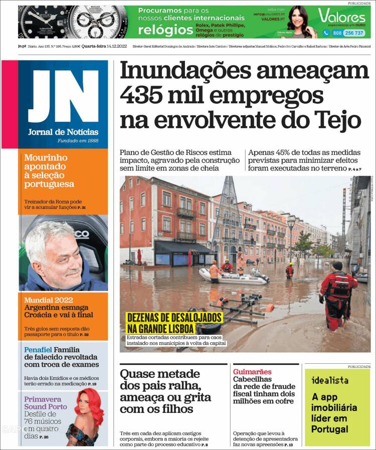 Portada de Jornal de Notícias (Portugal)