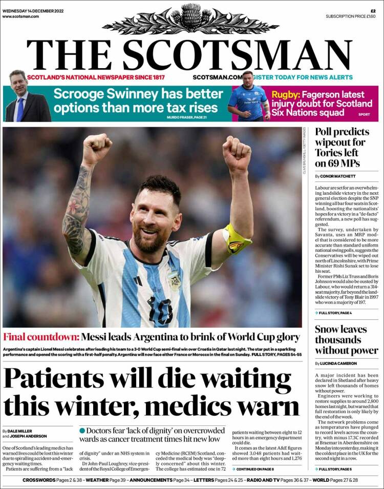 Portada de The Scotsman (United Kingdom)