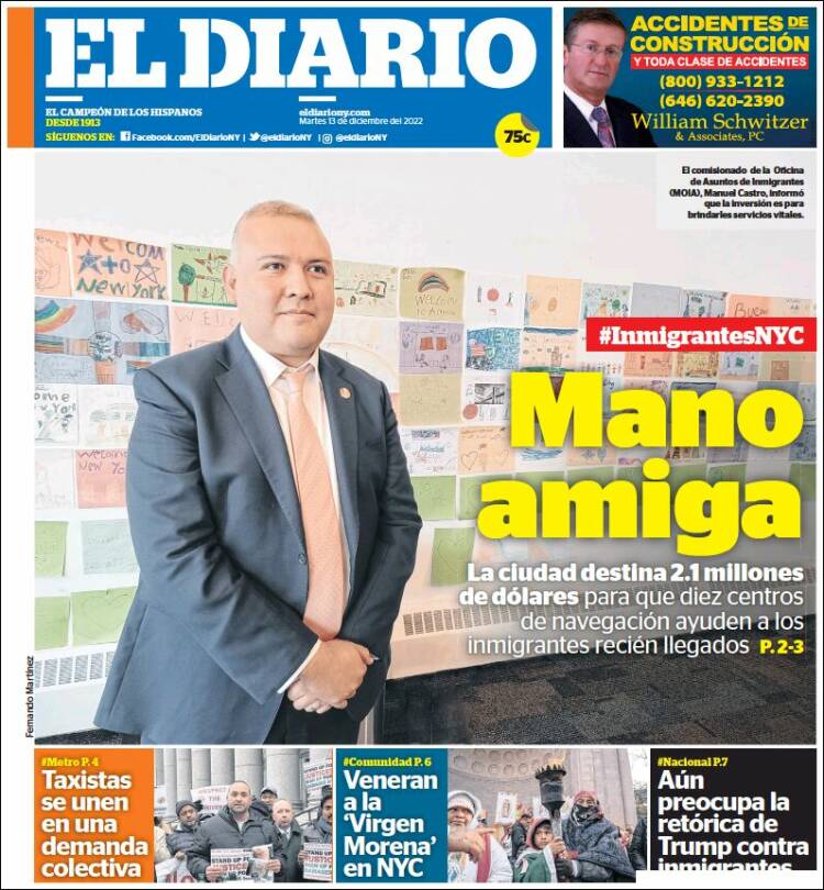 Portada de El Diario NY (USA)