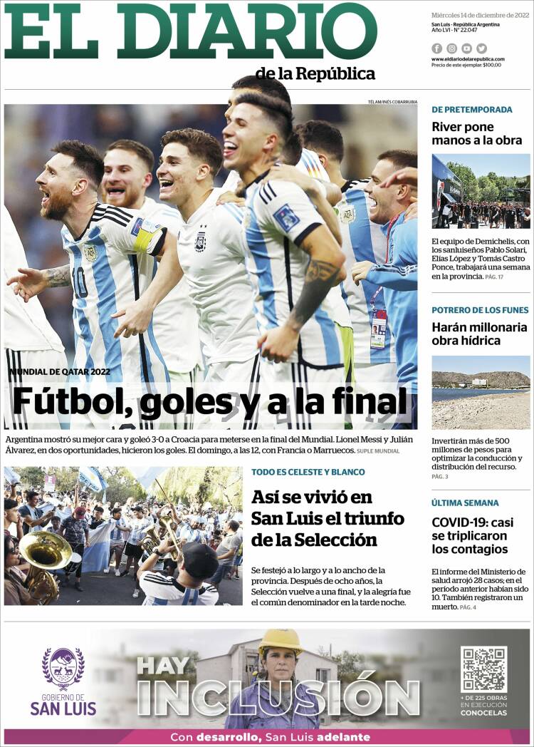 Portada de Diario de la República (Argentina)