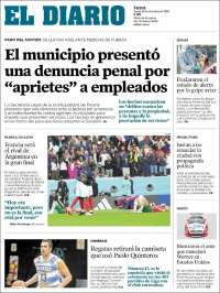 Portada de El Diario de Paraná (Argentina)