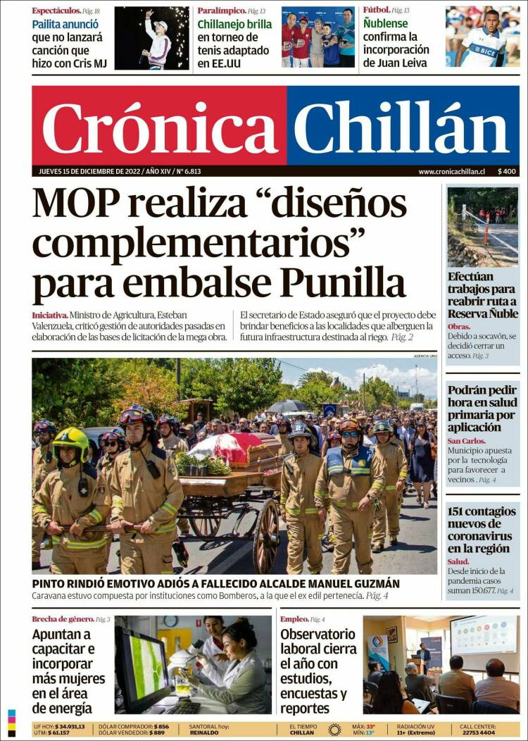 Portada de Crónica Chillán (Chile)