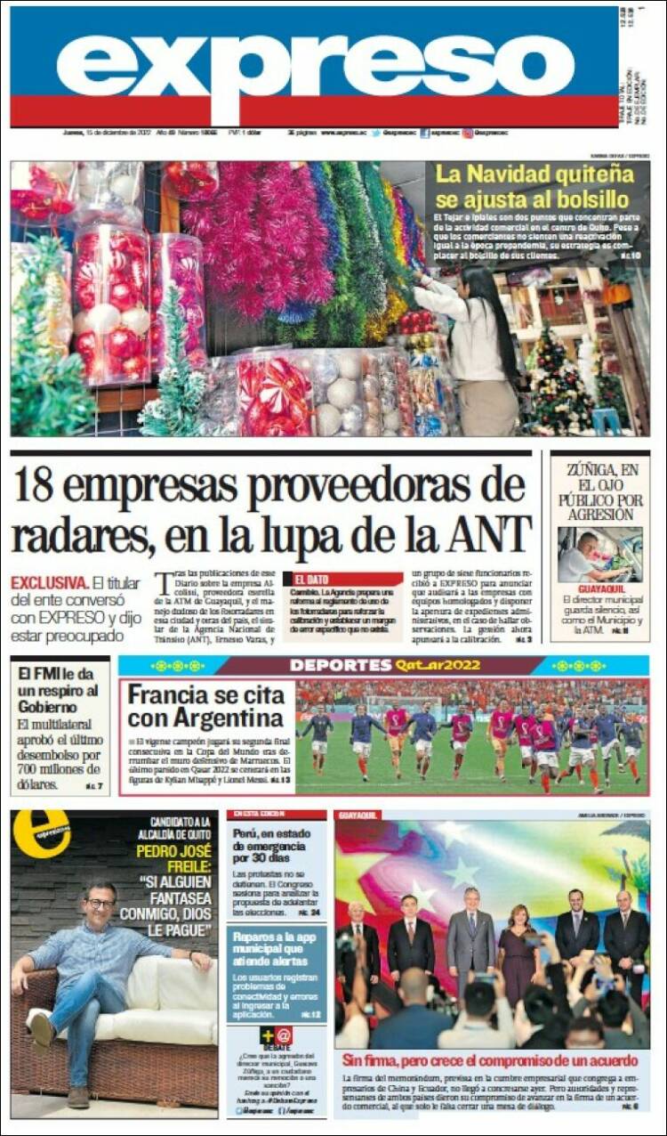 Portada de Expreso (Ecuador)
