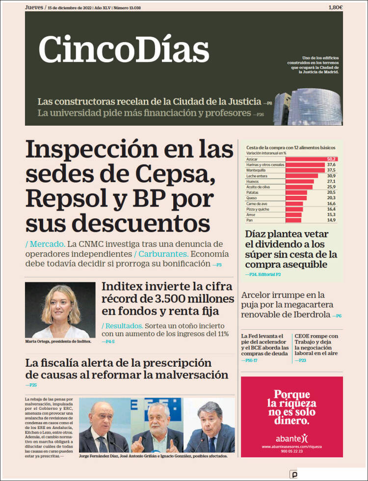 Portada de Cinco Días (Espa&ntilde;a)