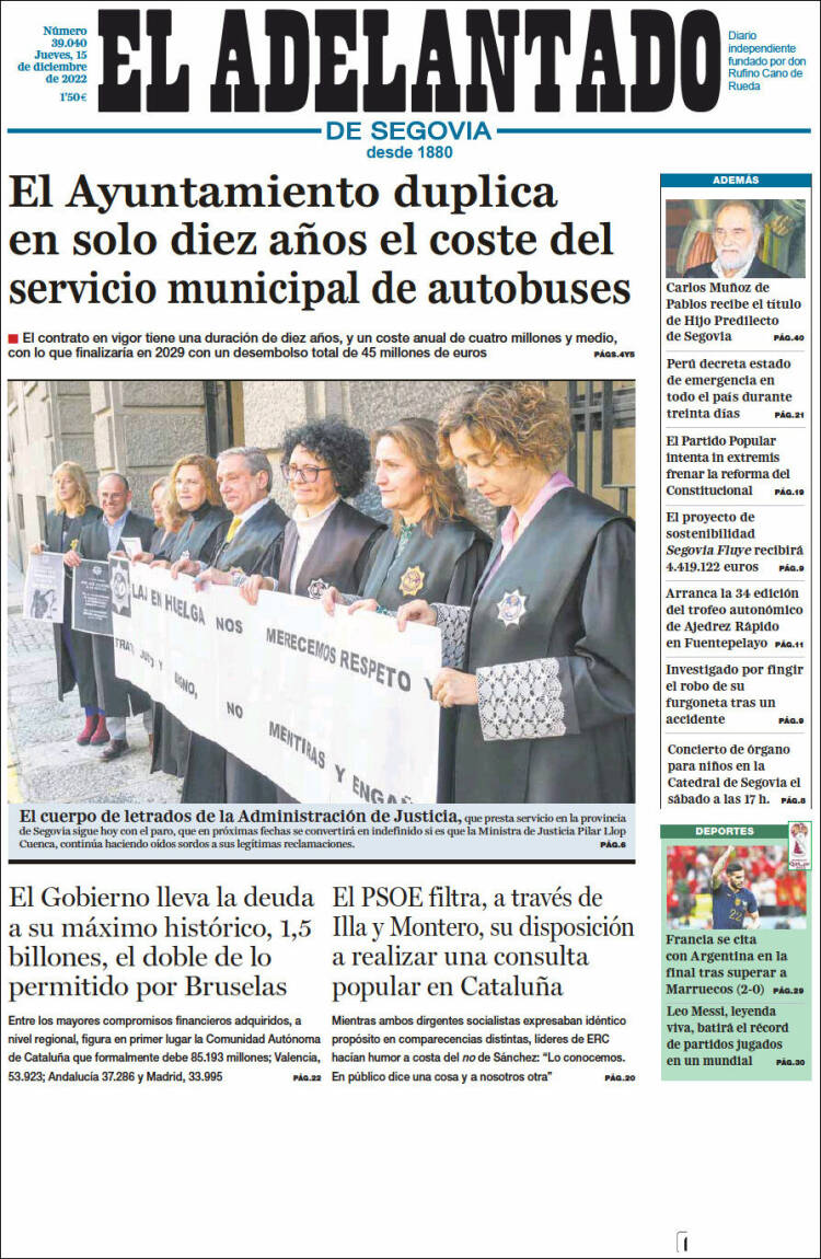 Portada de El Adelantado de Segovia (Espa&ntilde;a)