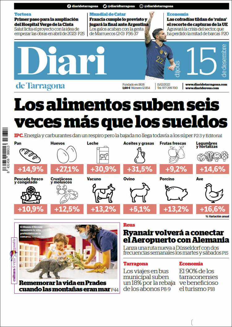 Portada de Diari de Tarragona (Espa&ntilde;a)