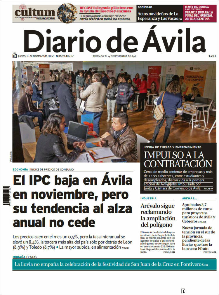 Portada de Diario de Ávila (Espa&ntilde;a)