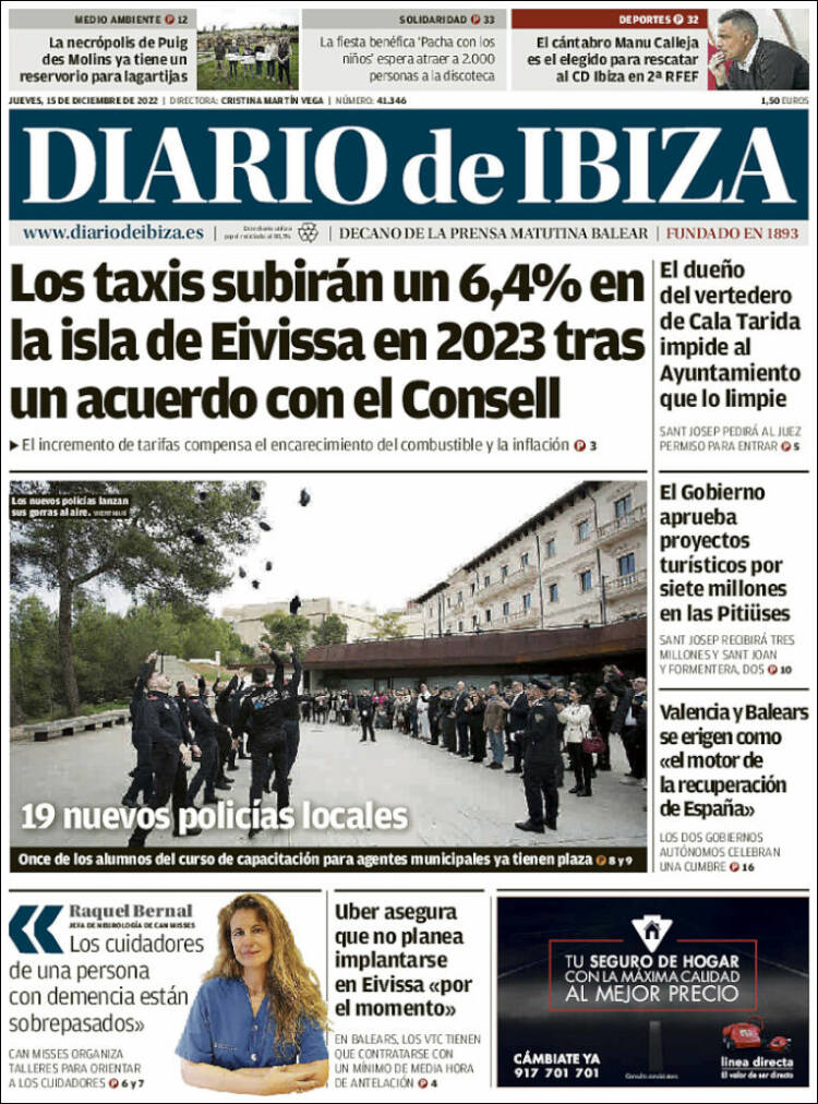 Portada de Diario de Ibiza (Espa&ntilde;a)