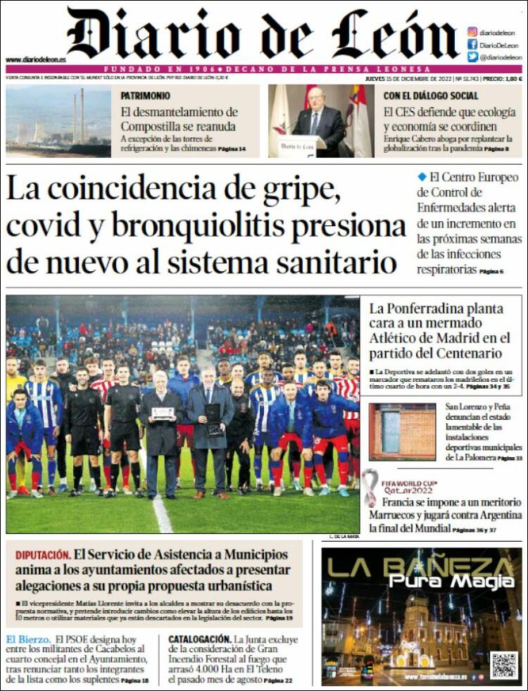 Portada de Diario de León (Espa&ntilde;a)