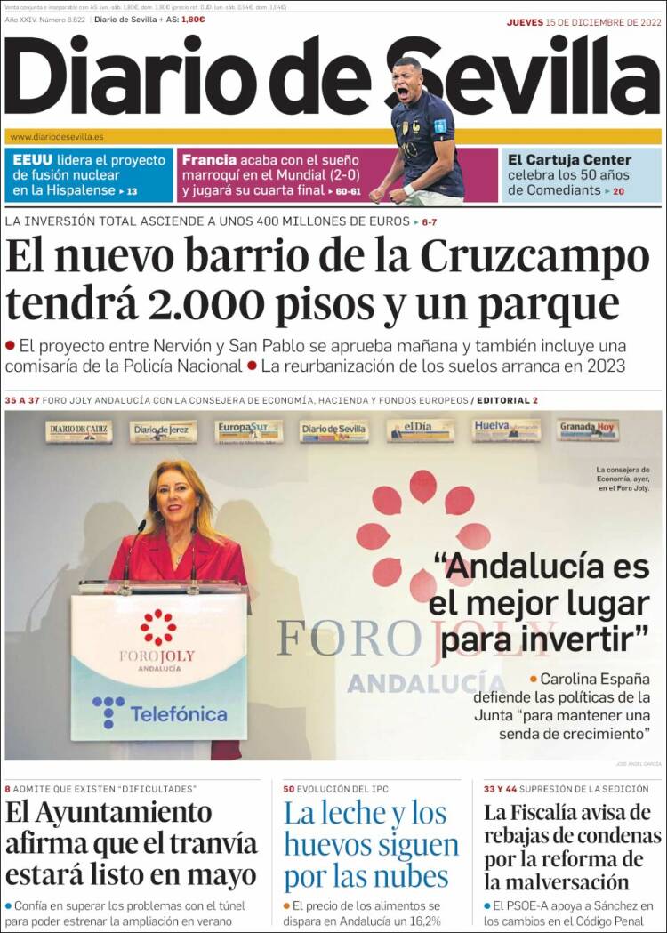 Portada de Diario de Sevilla (Espa&ntilde;a)