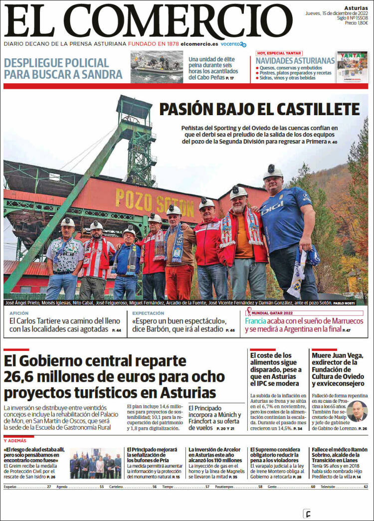Portada de El Comercio (Espa&ntilde;a)