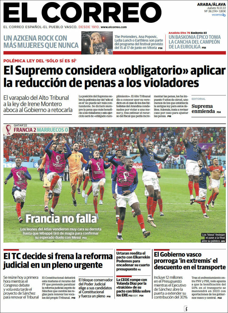 Portada de El Correo - Álava (Espa&ntilde;a)