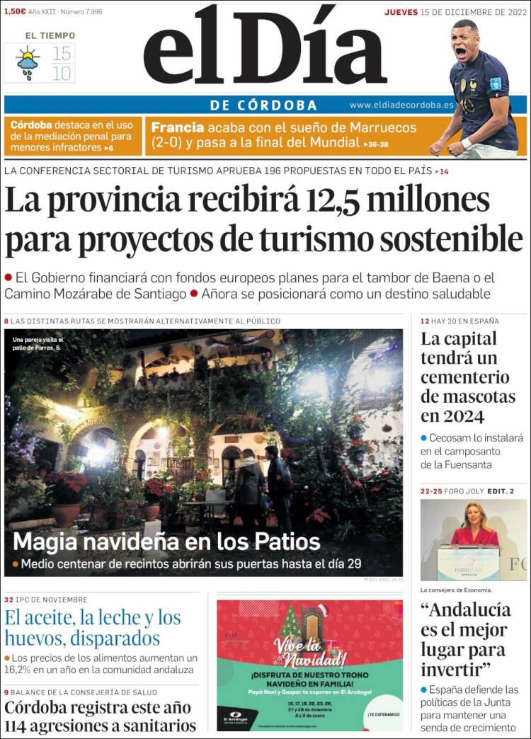 Portada de El Día de Córdoba (Espa&ntilde;a)