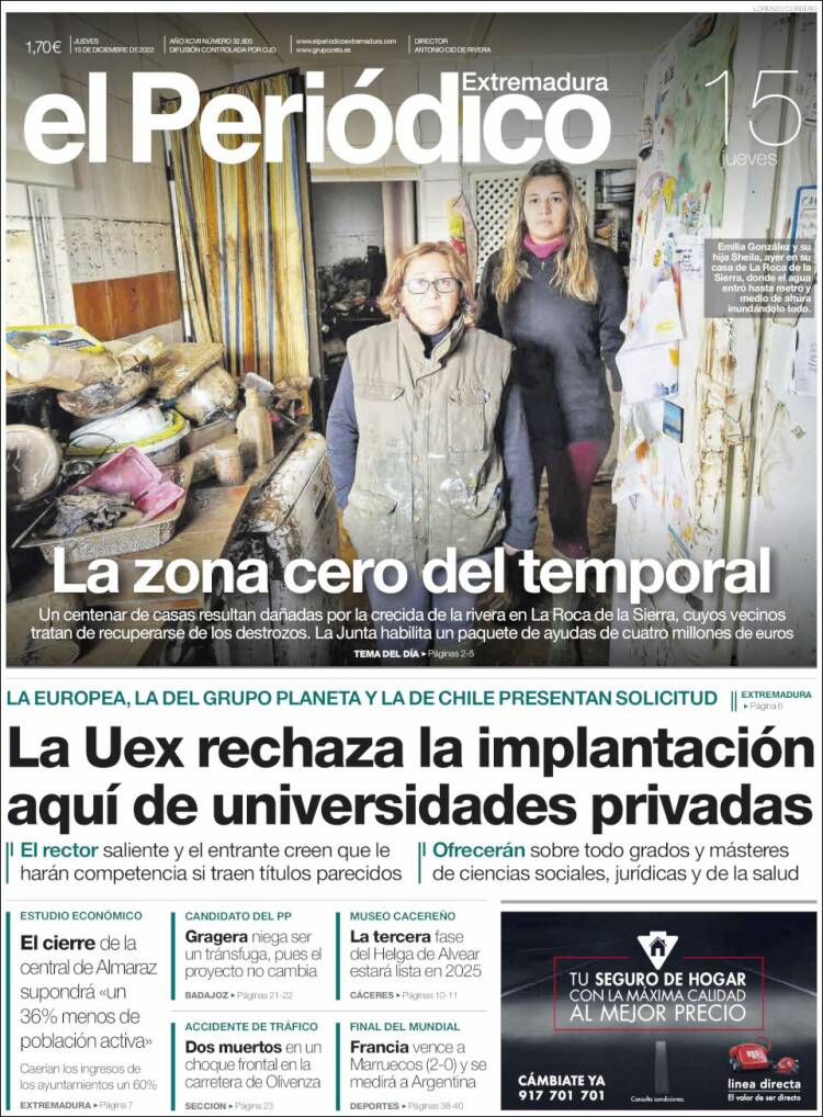 Portada de El Periódico de Extremadura (Espa&ntilde;a)
