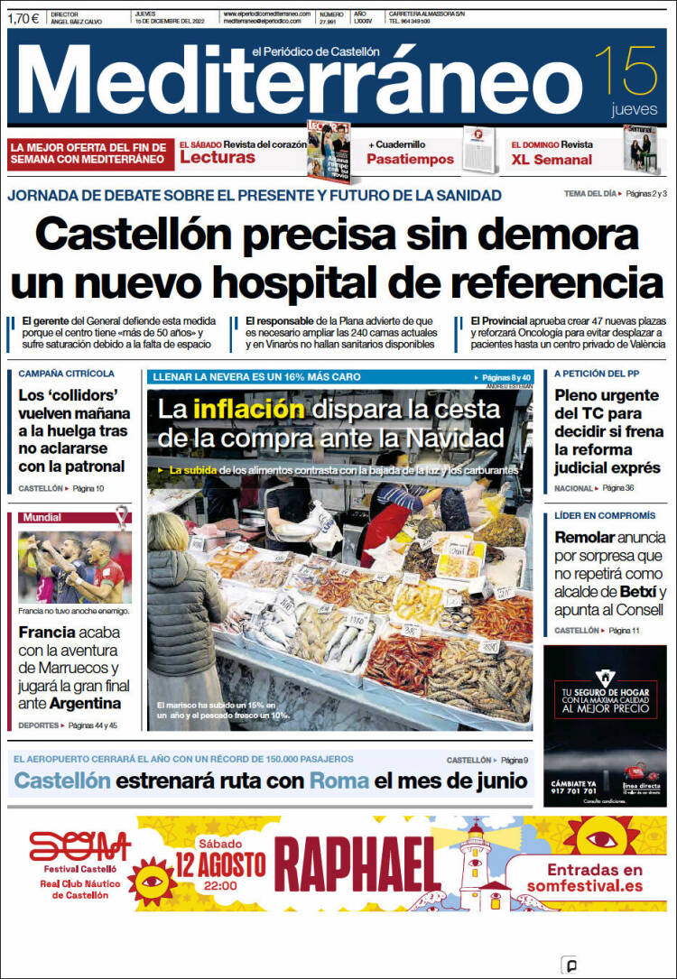 Portada de El Periódico Mediterraneo (Espa&ntilde;a)