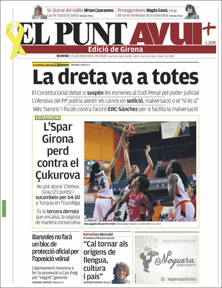 Portada de El Punt Avui - Girona (Espa&ntilde;a)