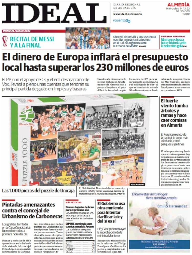Portada de Ideal Almeria (Espa&ntilde;a)