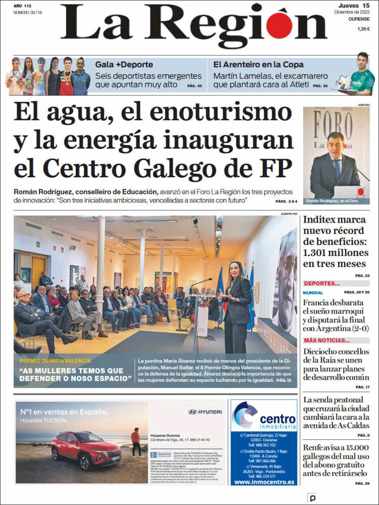 Portada de La Región de Ourense (Espa&ntilde;a)