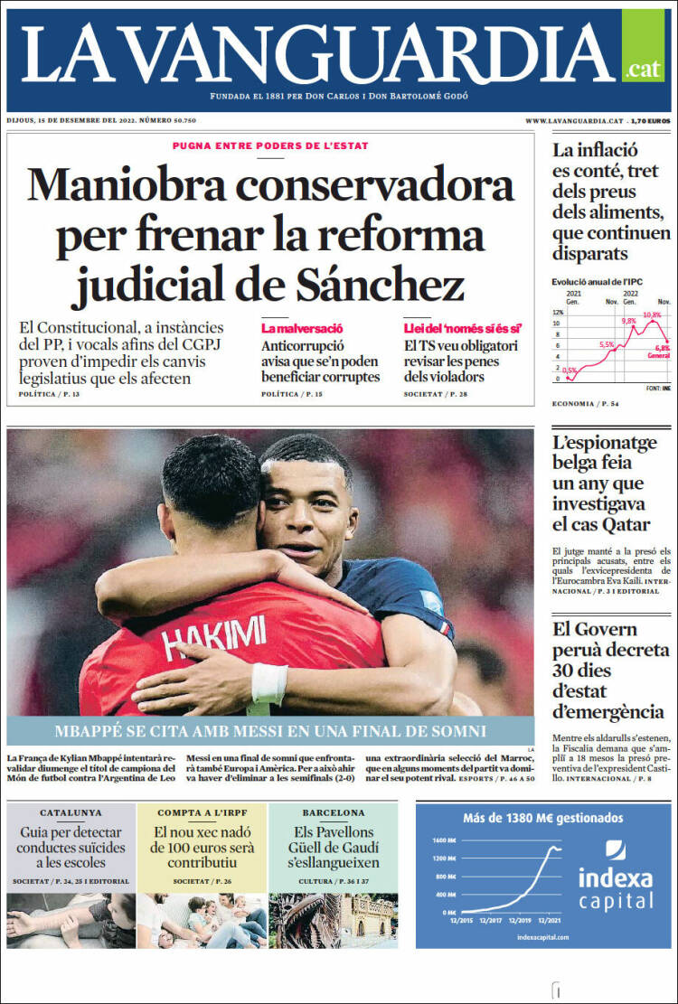 Portada de La Vanguardia (Espa&ntilde;a)