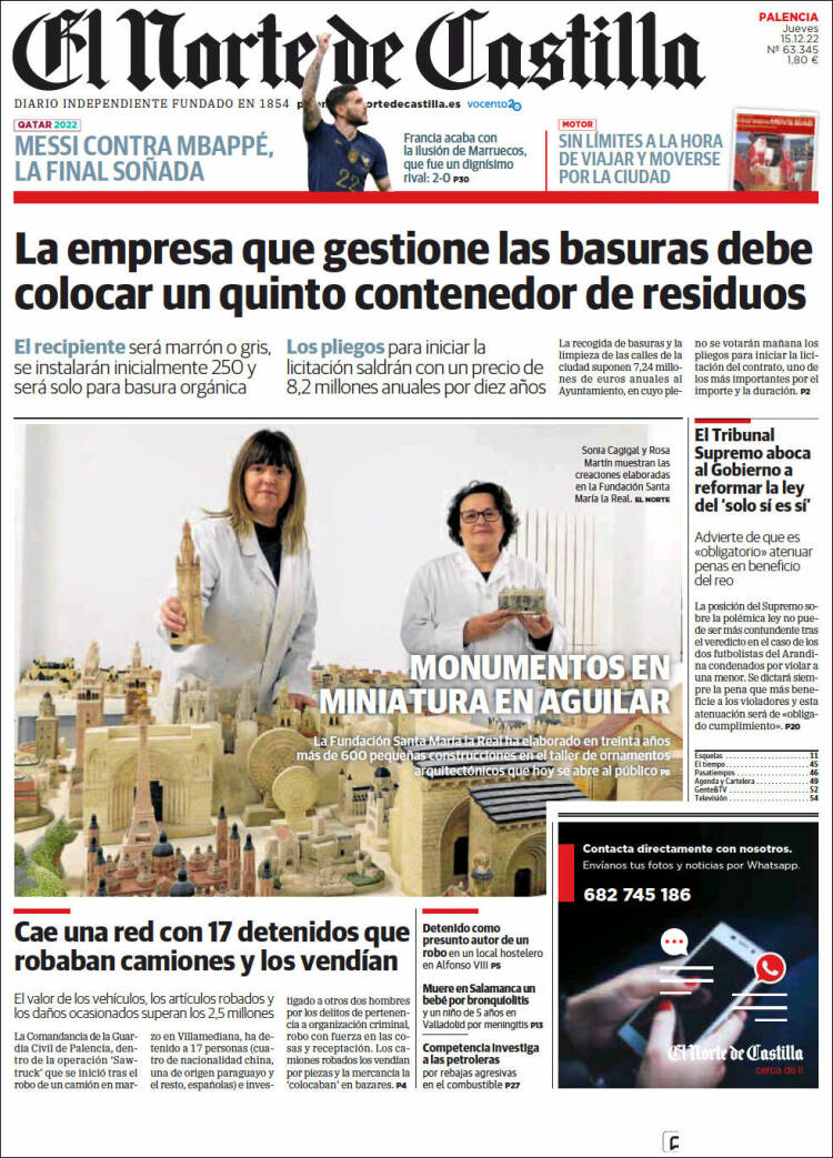Portada de Norte de Castilla - Palencia (Espa&ntilde;a)