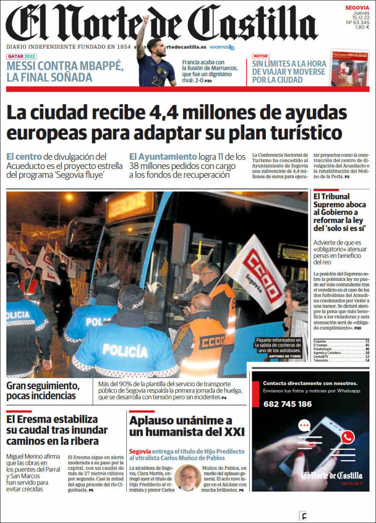 Portada de Norte de Castilla - Segovia (Espa&ntilde;a)