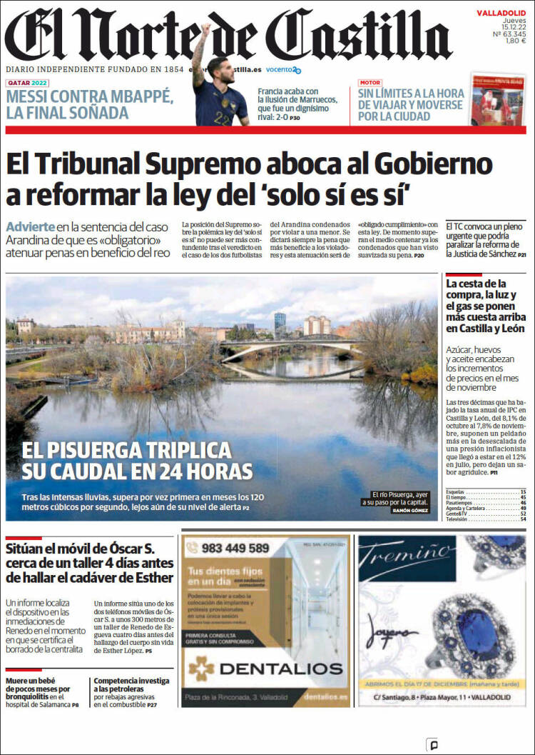 Portada de Norte de Castilla - Valladolid (Espa&ntilde;a)