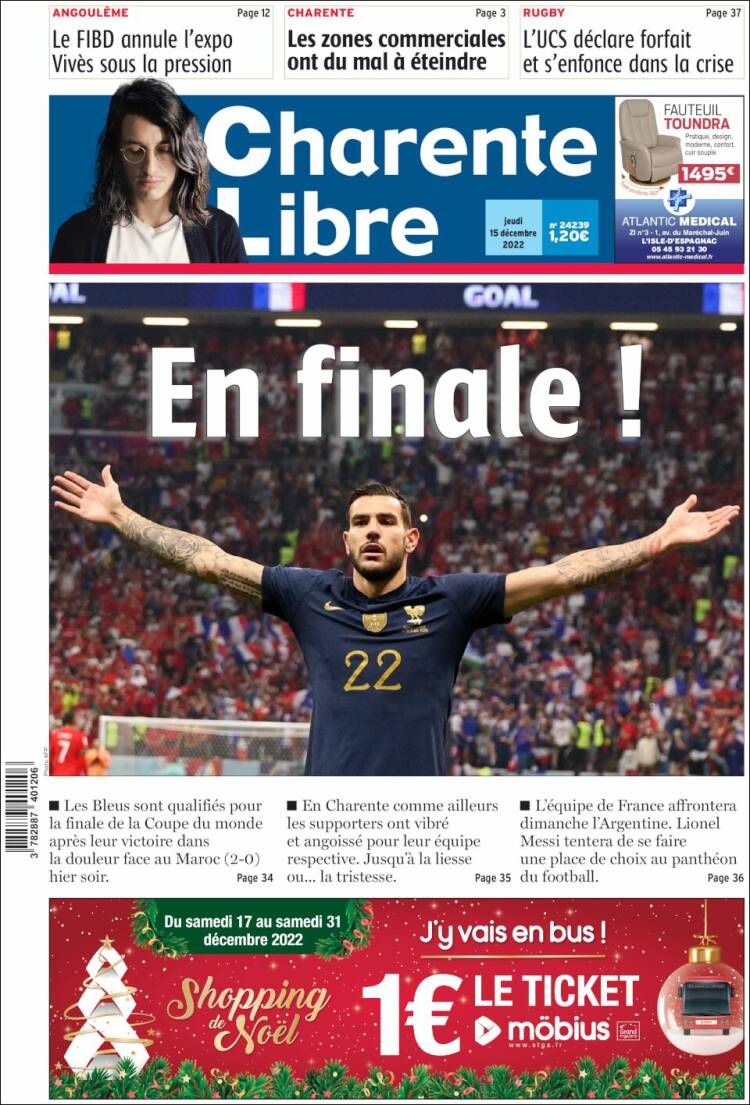 Portada de Charente Libre (Francia)