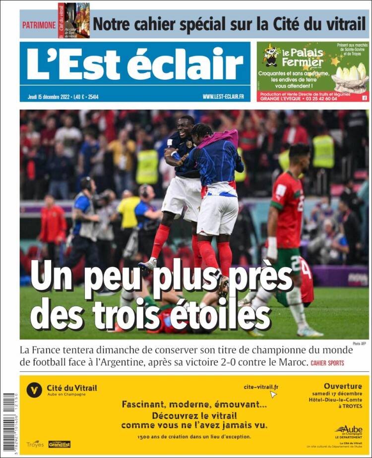 Portada de L'Est Eclair (Francia)