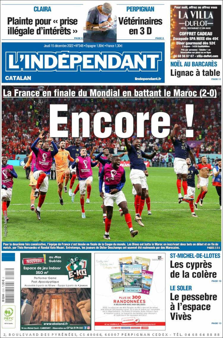 Portada de Le Indépendant (Francia)
