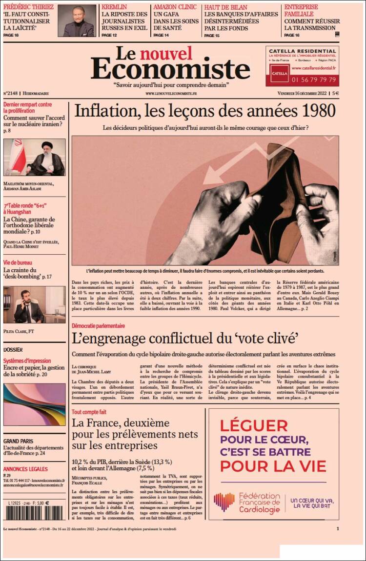 Portada de Le nouvel Economiste (France)