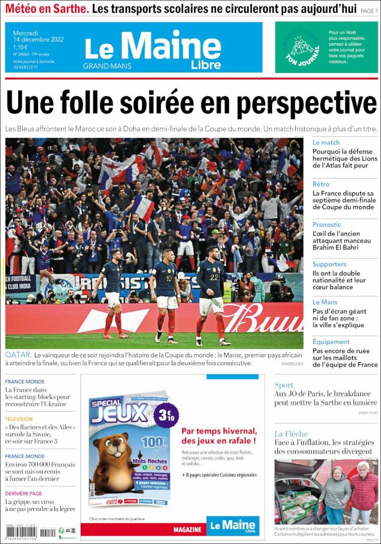 Portada de Le Maine Libre (Francia)