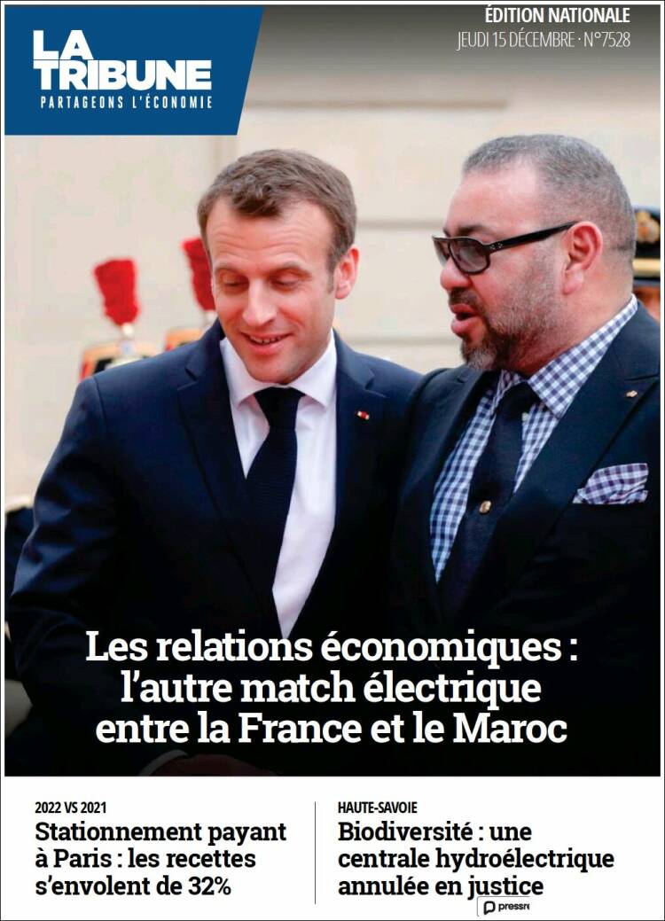 Portada de La Tribune (Francia)