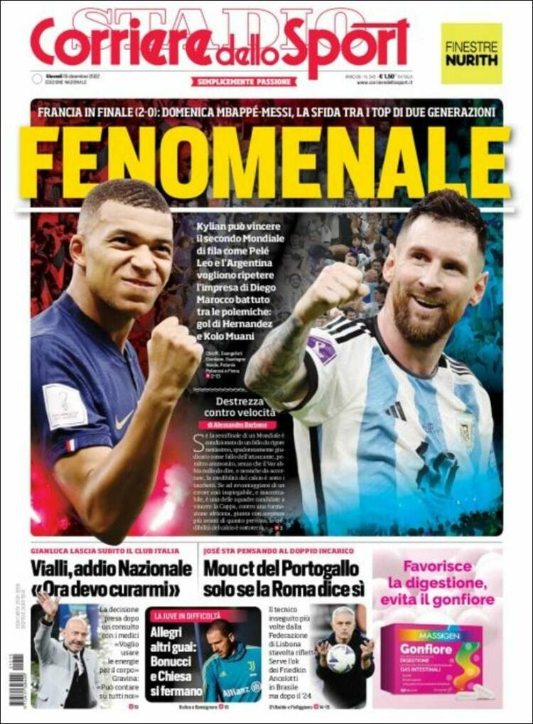 Portada de Corriere dello Sport (Italia)