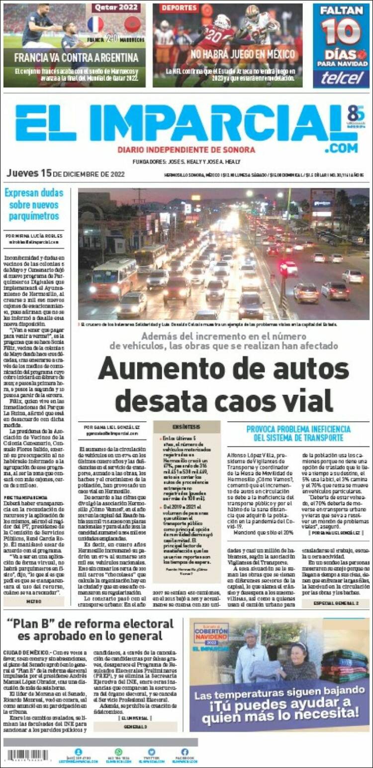 Portada de El Imparcial (M&eacute;xico)