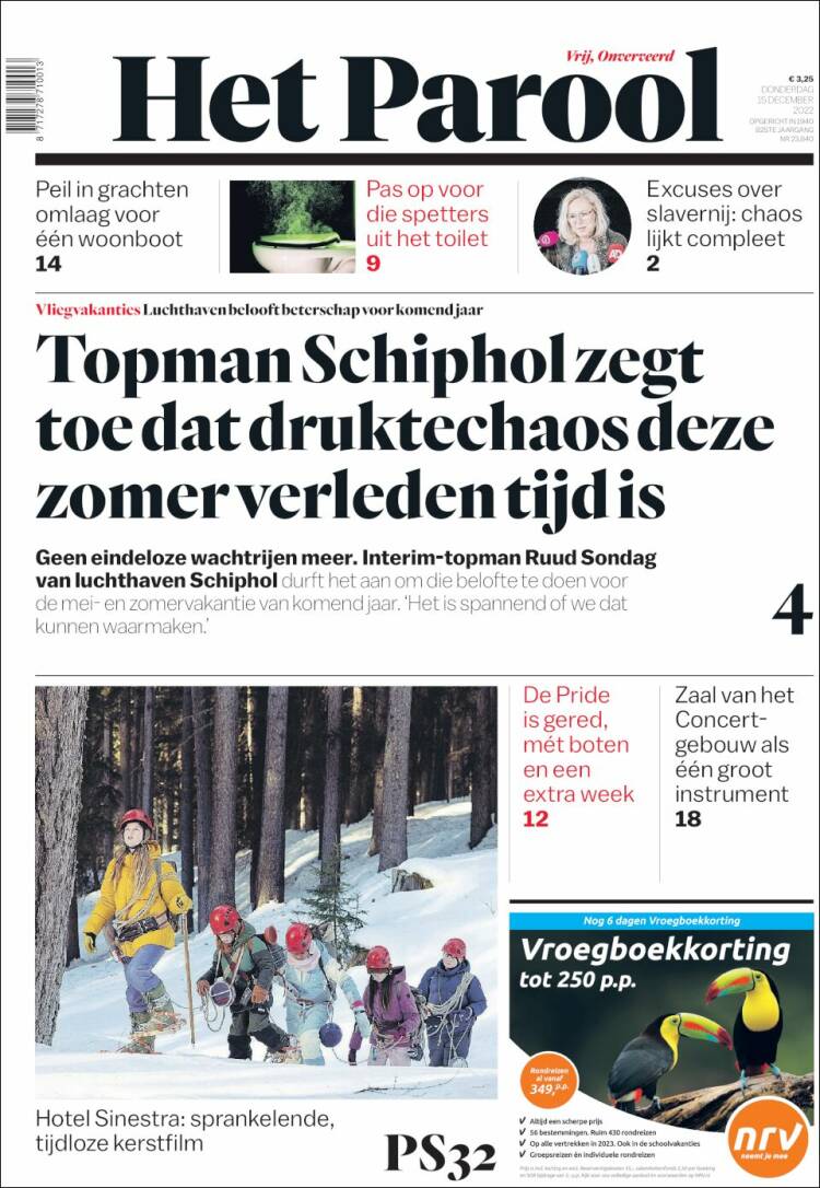 Portada de Het Parool (Pa&iacute;ses Bajos)