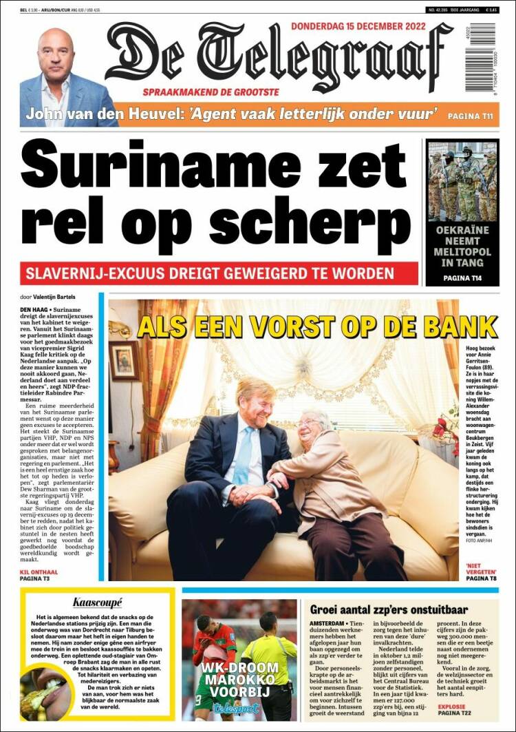Portada de De Telegraaf (Pa&iacute;ses Bajos)