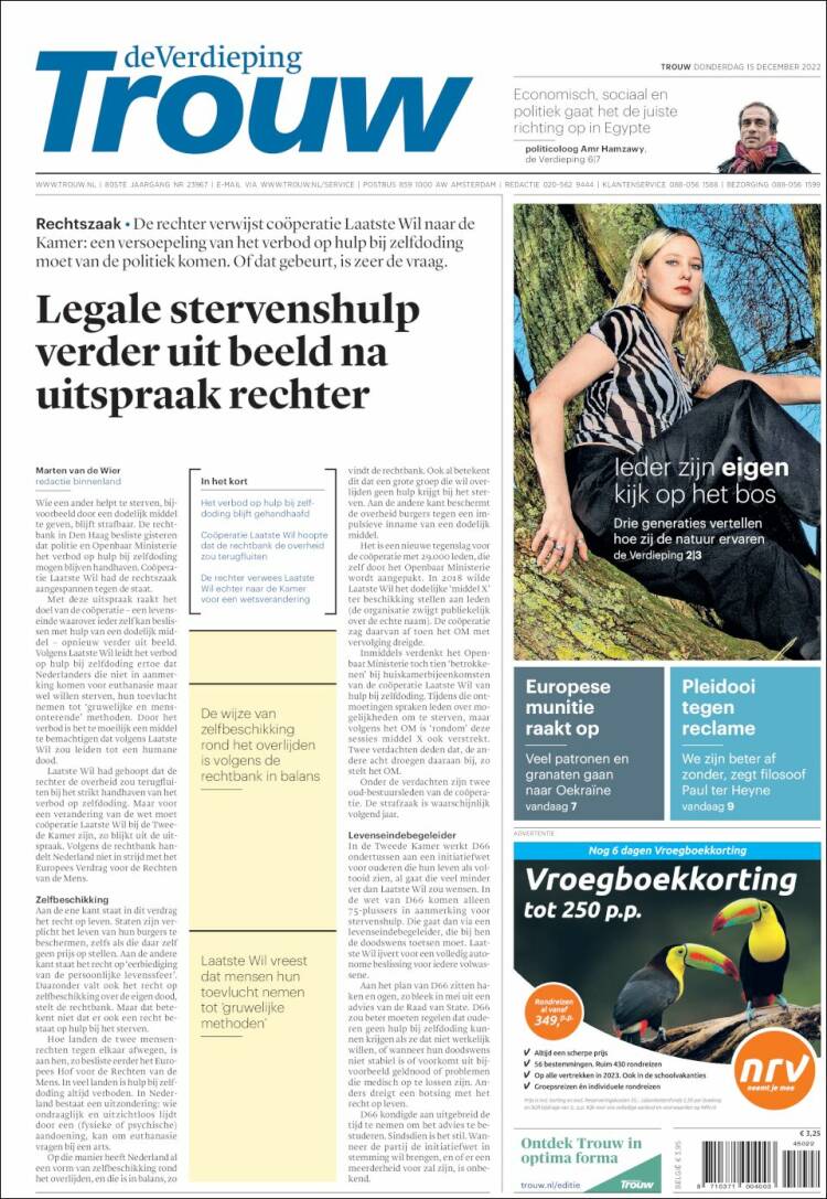 Portada de Trouw (Pa&iacute;ses Bajos)