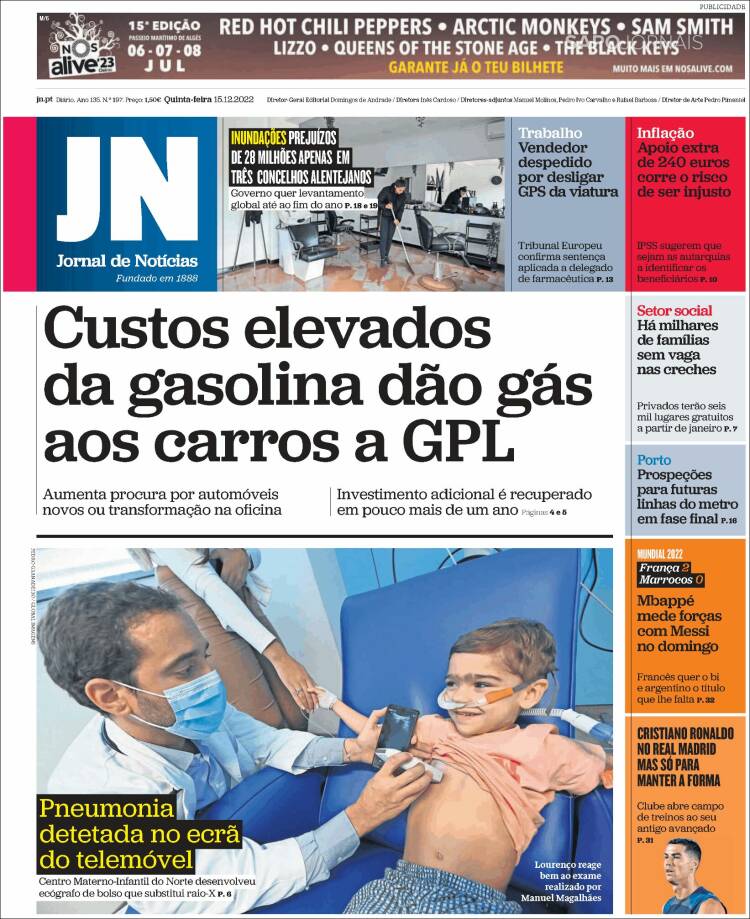 Portada de Jornal de Notícias (Portugal)