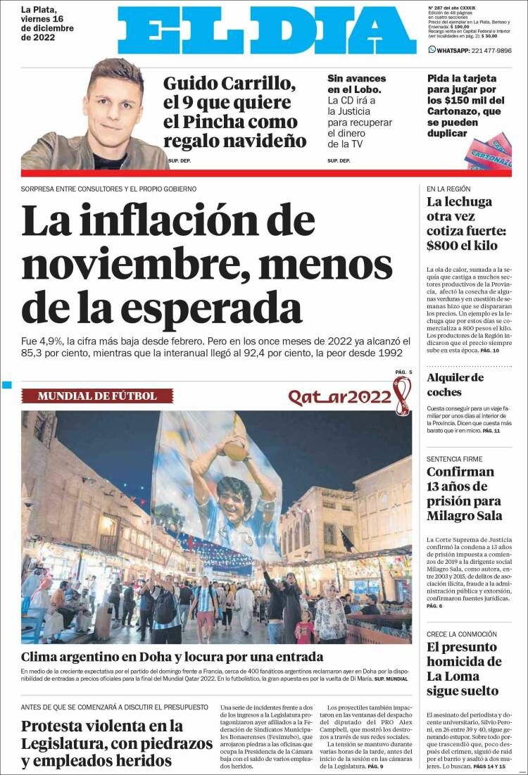 Portada de El Día de la Plata (Argentina)