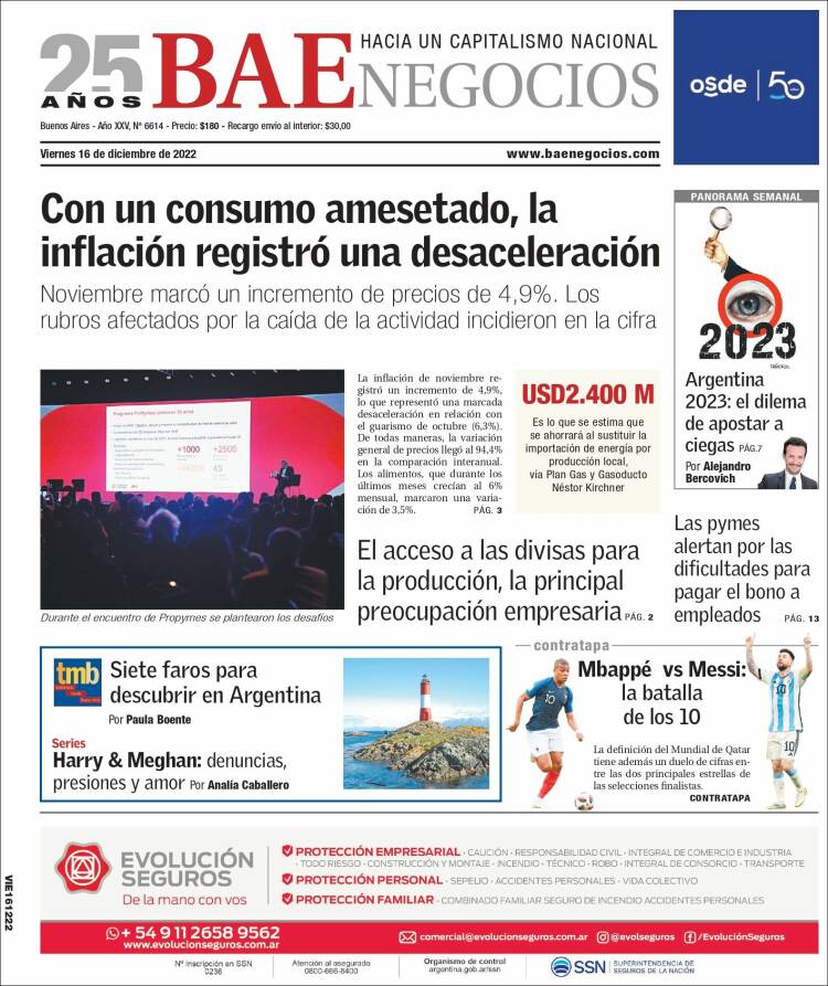 Portada de Buenos Aires Económico (Argentina)