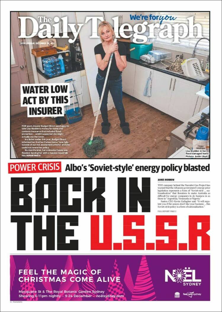 Portada de The Daily Telegraph (Australia)