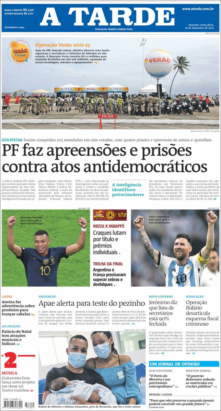 Portada de Diário A Tarde (Brasil)