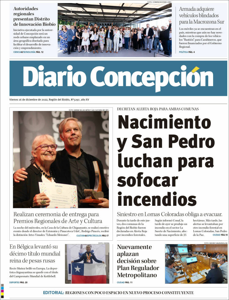 Portada de Diario de Concepción (Chile)