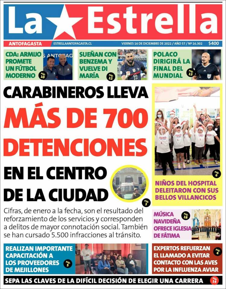Portada de La Estrella del Norte (Chile)