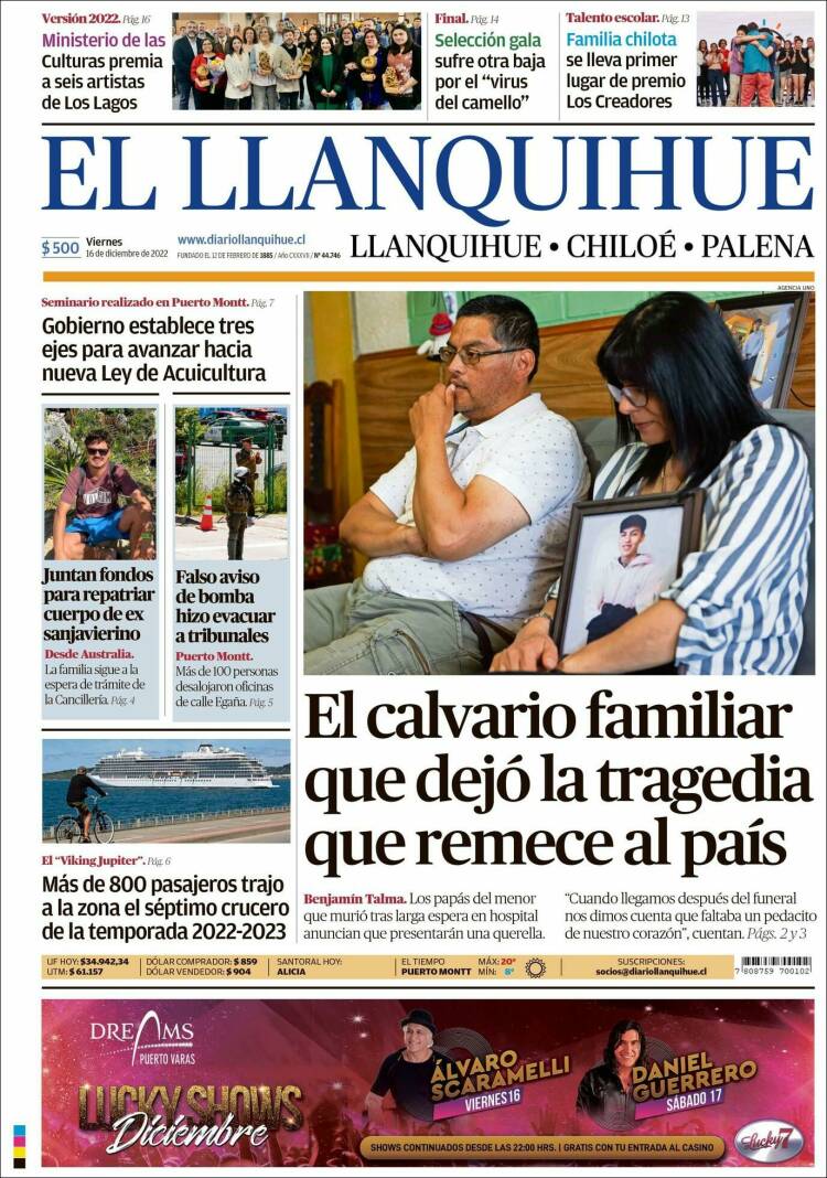 Portada de El Llanquihue (Chile)